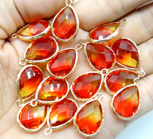 15*20mm Natürliche stein kristall quarz glas stein mix charm Teardrop anhänger für DIY Schmuck Machen Halskette Zubehör 10 stücke