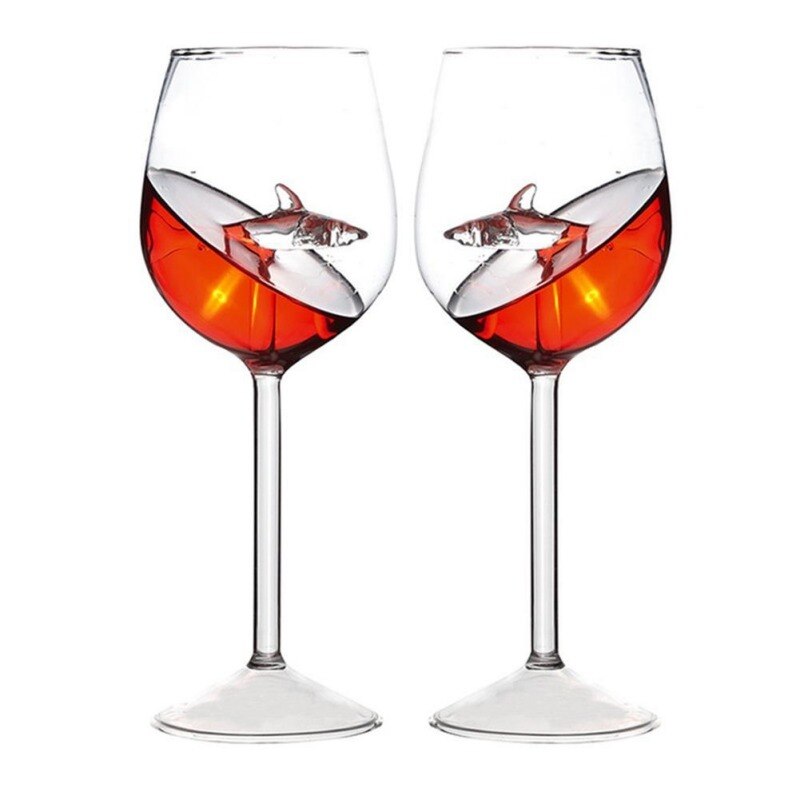 300Ml Rode Wijn Glas Met Shark Binnen Kristal Wijn Glazen Voor Party Bruiloft Fluiten Glazen Fles Voor Thuis gebruik