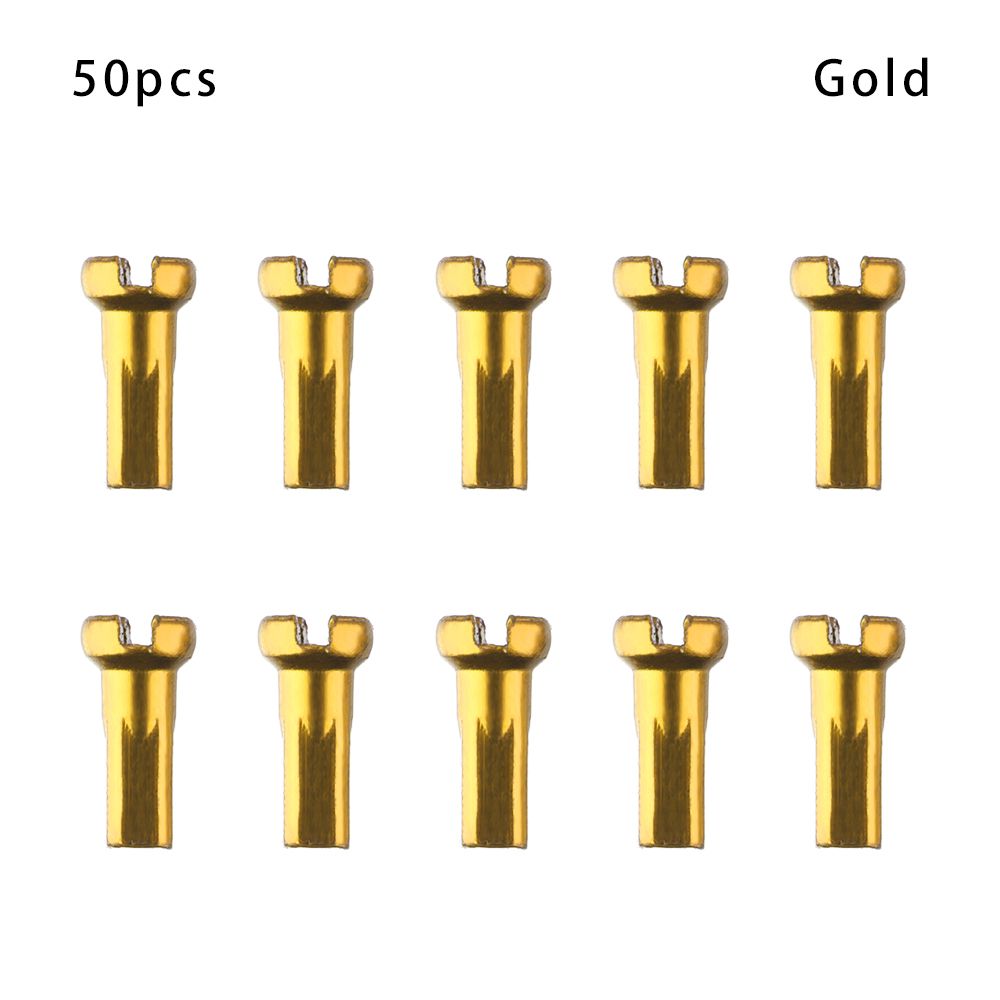 10/20/50pcs MTB Bike Wheel Spoke Nipples 14mm Mountain Bike Cycling Spokes Nipples For Bicycle Wheel Accessories: Gold-50pcs