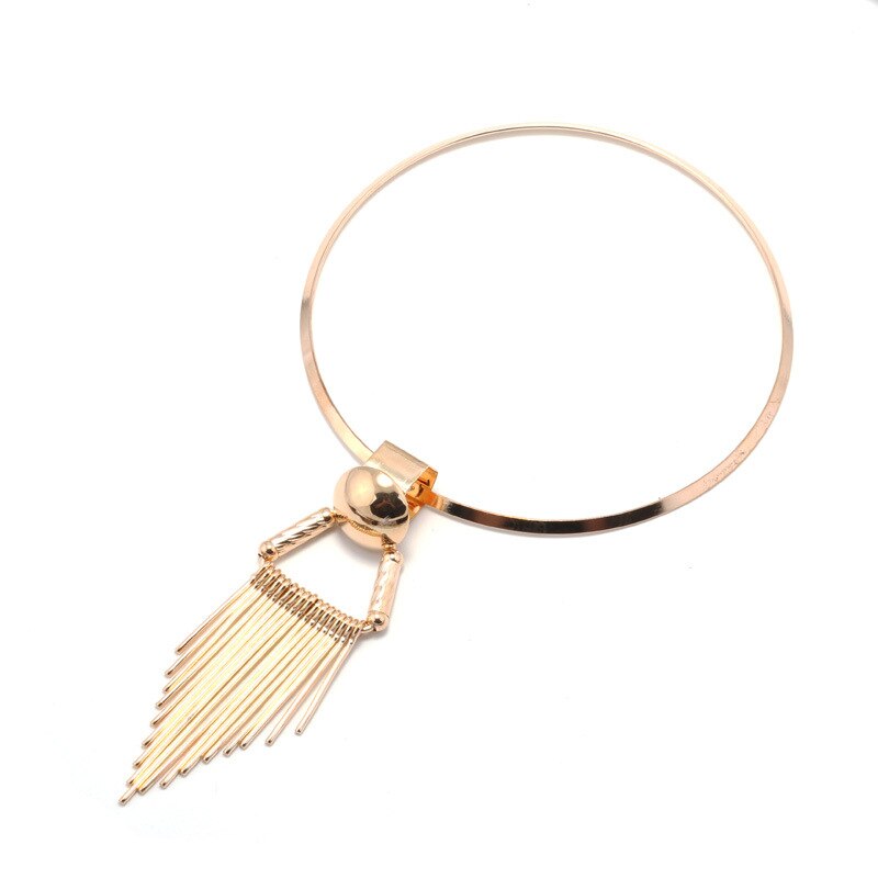 Persoonlijkheid Zilveren Geometrische Kwastje Kraag Ketting Vrouwen Verklaring Ketting Gold Choker Punk Overdreven Sieraden Vrouwen Choker