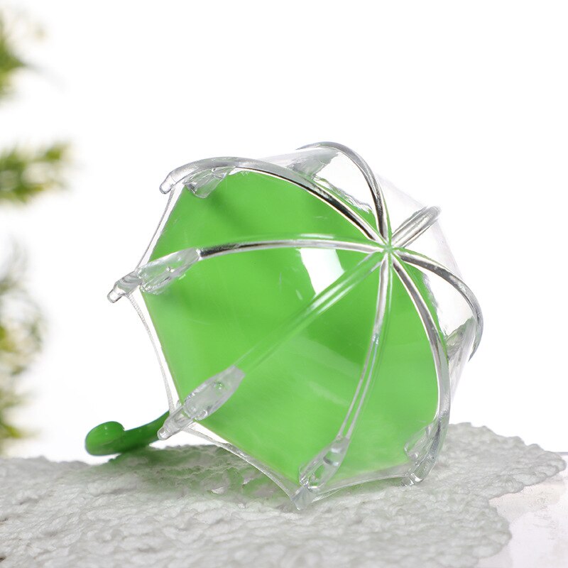 12 unids/set paraguas portátil de plástico cajas de dulces Baby Shower Bonbonniere paquete para de fiestas caja: Green