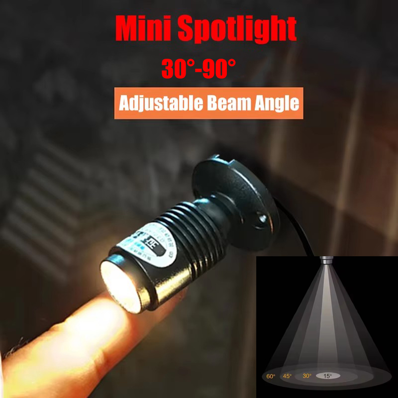 3W Mini Spotlight Zoomable Adjustable Small Beam Angle Surface Mounted Spot Light 12V Display Cabinet Wine Cabinet Decor Lights