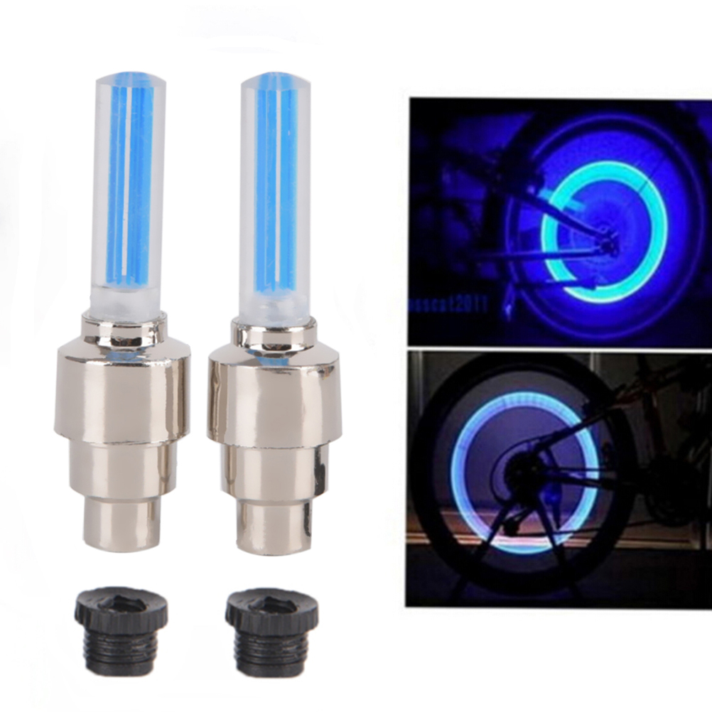 2 Stck Mini LED Fahrrad Lichter Rad Reifen Ventil Kappe Radfahren Fahrrad Sprach Licht Mit Batterie Fahrrad Zubehör