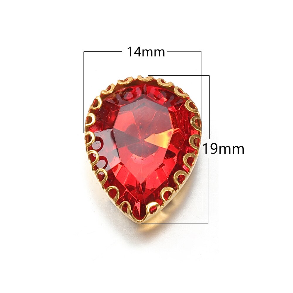 50 pçs 14x19mm gota forma cristal strass cabochon contas bezel remendo para diy jóias fazendo acessório artesanato artesanal material