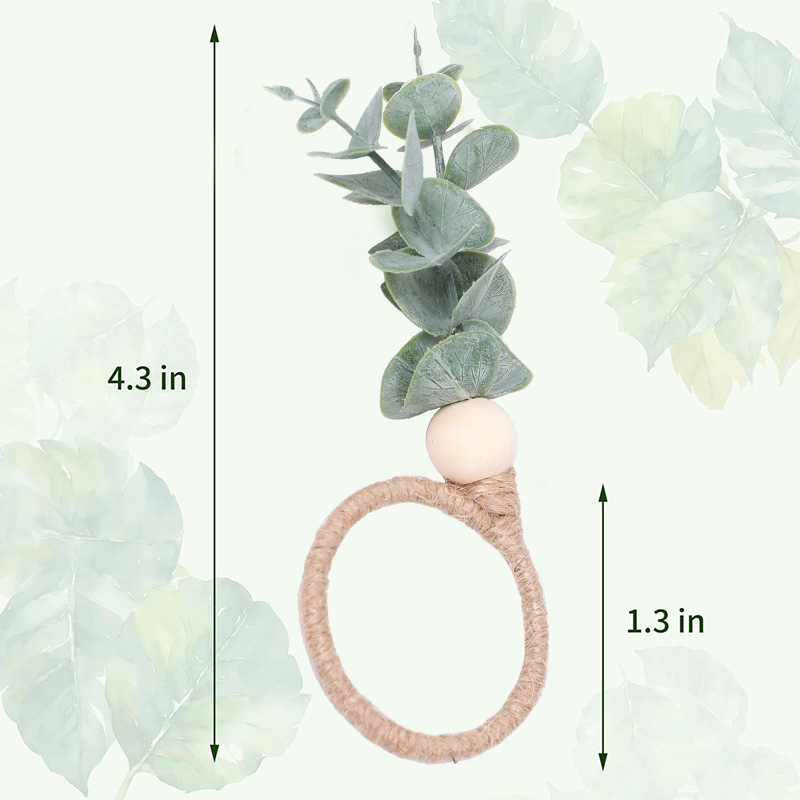 12/1Stck Hochzeit Serviette Ringe Eukalyptus Blätter Serviette Halfter Schnallen Frühling Ostern Hause Tisch Dekoration Geburtstag Party liefert
