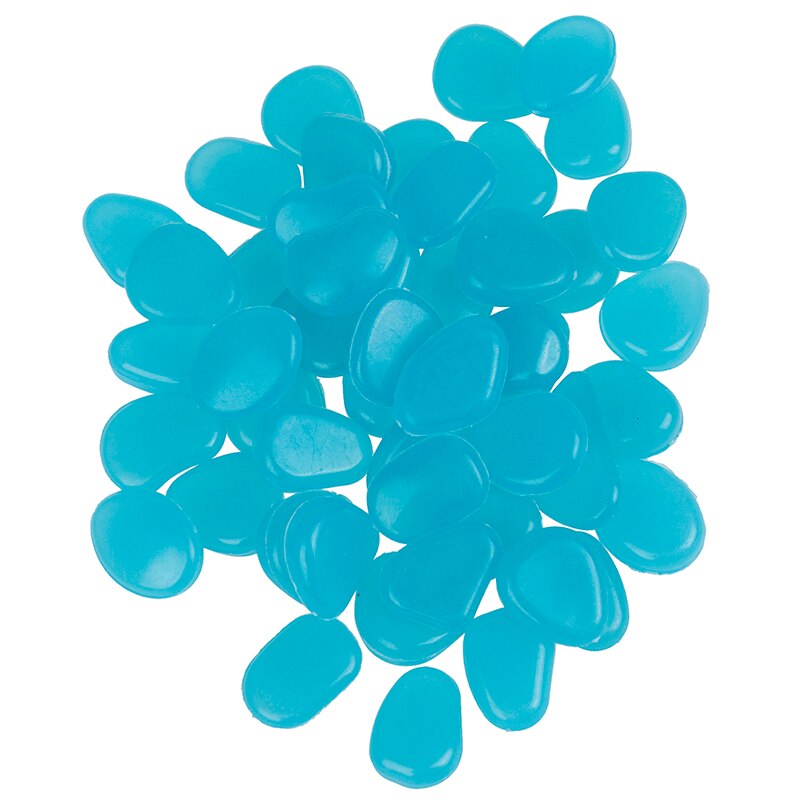 50 stuks tuinkiezels, lichtgevende stenen, rotsen voor paden, tuindecoratie, lichtgevende stenen: Blauw