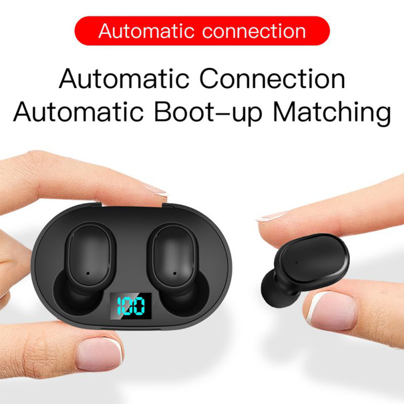 Auricolari bluetooth wireless tws  e6s cuffie fone display led cancellazione del rumore auricolari sportivi con microfono per xiaomi redmi iphone