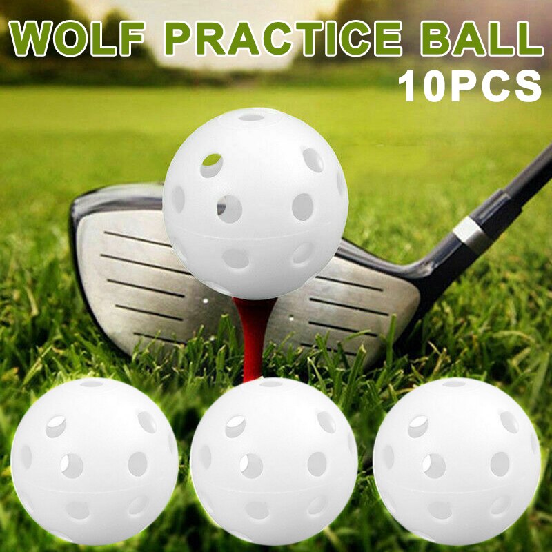 10 Pcs Hollow Golf Practice Balls Plastic 41mm Portable Durable for Sports Training &T8: Default Title