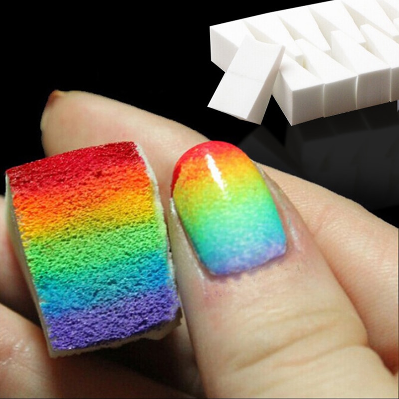 MIOBLET 1 Set 8 stks Nail Art Vorm Gradiënt Nails Soft Sponzen voor Kleur Vervagen Manicure DIY Nail Buffer Sponge Nail Art Decoraties