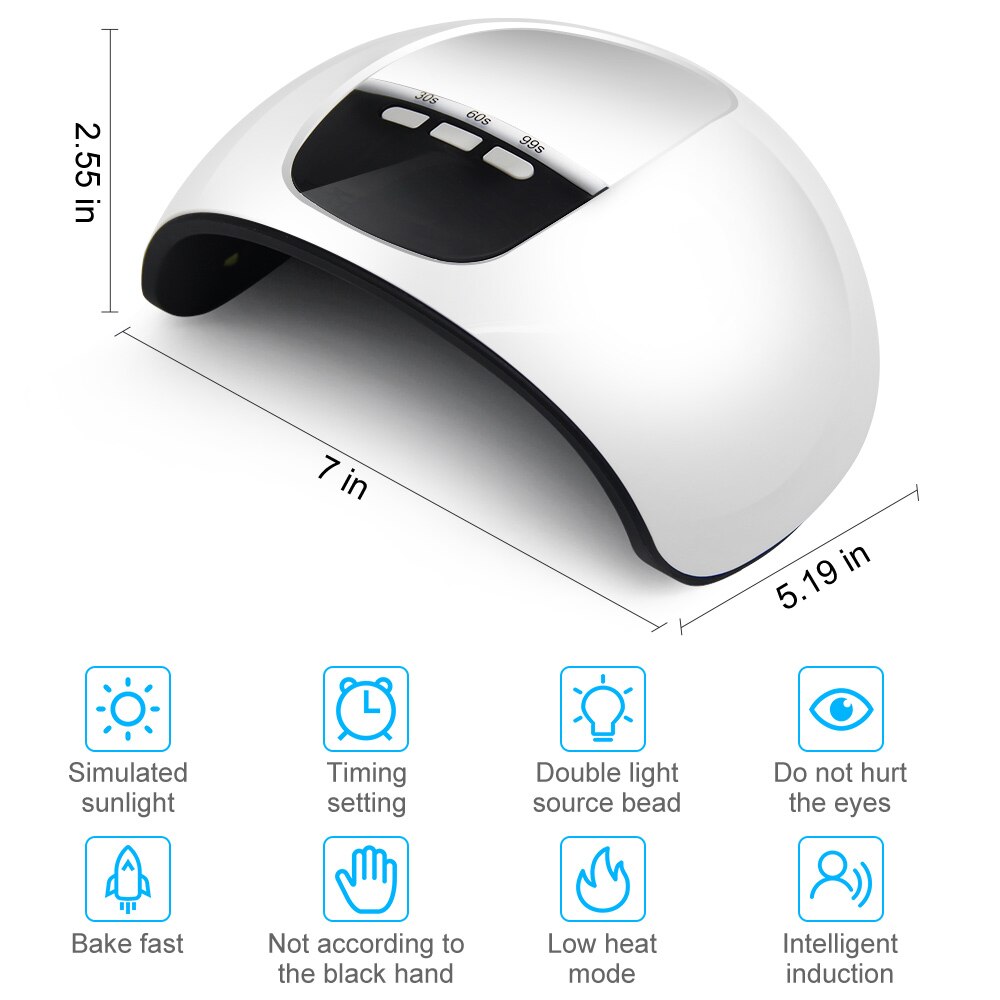 LKE-lámpara UV de 36W para uñas, lámpara led para uñas con pantalla Digital portátil, secador de uñas, 3 modos de sincronización, herramientas de arte de uñas