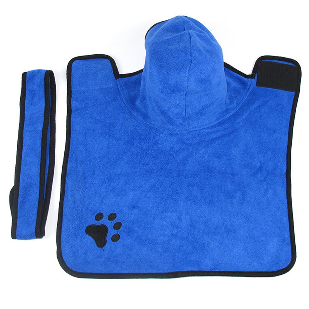 Toalla de microfibra para mascotas, albornoz superabsorbente para perros, Toalla de baño súper grueso, Toalla de baño para perros y gatos, ropa azul/café cálida para invierno