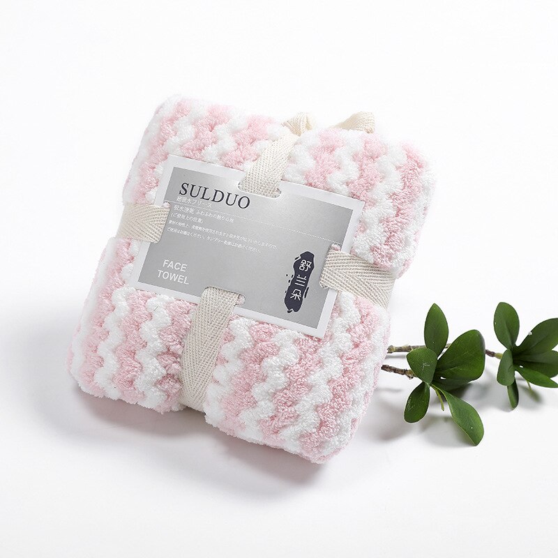 75*36cm Multicolor Face Towel Coral Velvet Bath Towel Soft Absorbent Microfiber Fabric Hair Towel Rapid Drying Towels: Plaid Pink