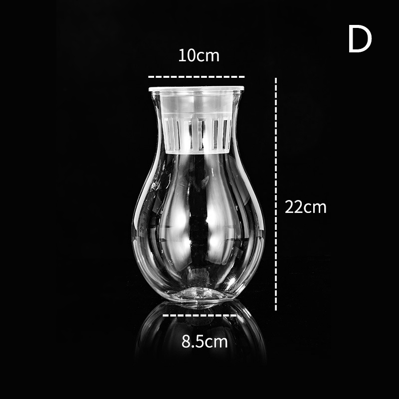 Mini Hydrokultur Blumentopf Aquarium transparent Kunststoff Soilless Blumentöpfe Selbst Bewässerung Pflanzer Topf Vase Hause Dekoration: Burgunderrot