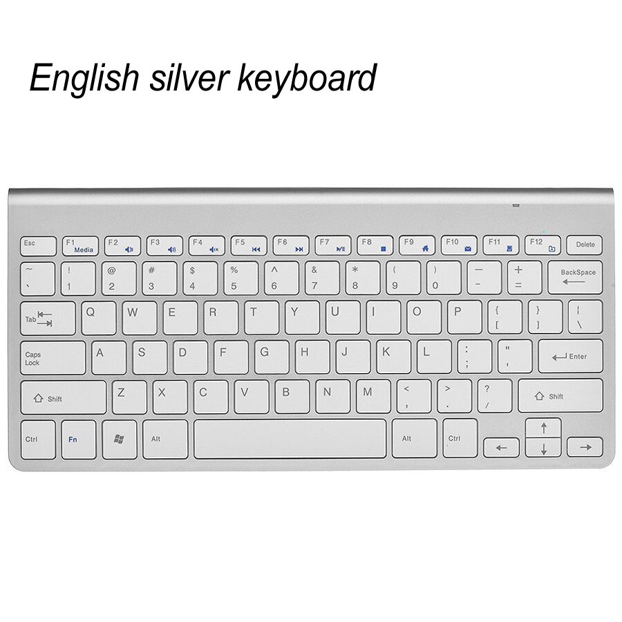 Slim Mini USB Wireless Keyboard Small Computer Wireless Keyboards Compact External Keyboard for Laptop Tablet Windows Desktop PC: Standard Silver