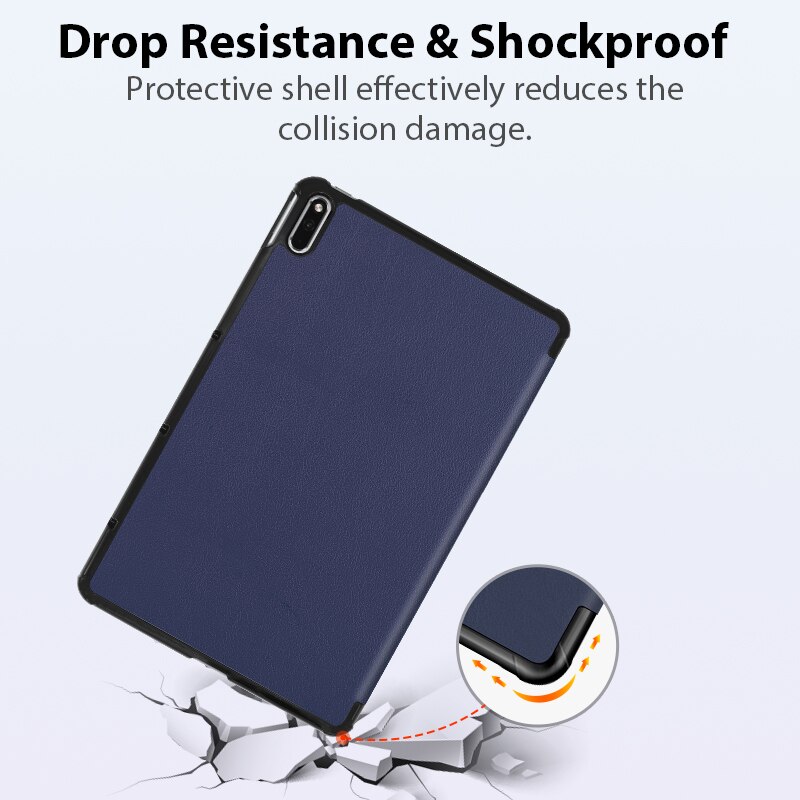 Étui pour tablette huawei matepad 10.4 , housse 3-w09 protection fine et pliable en 10.4 parties avec fonction veille automatique