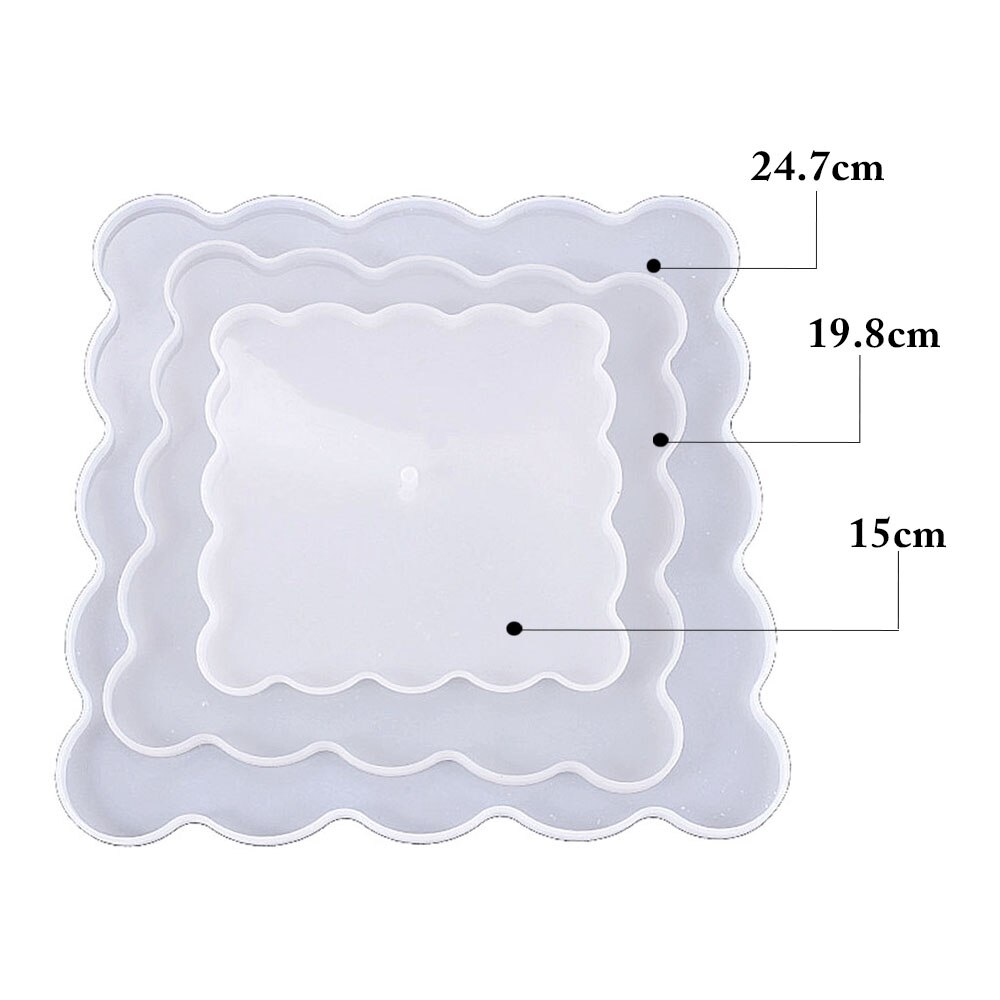 Vierkante Ronde Liefde Hartvormige Cake Drie-Layer Beugel Hars Lade Diy Siliconen Mal Coaster Epoxyhars Mal accessoires Kit: 17
