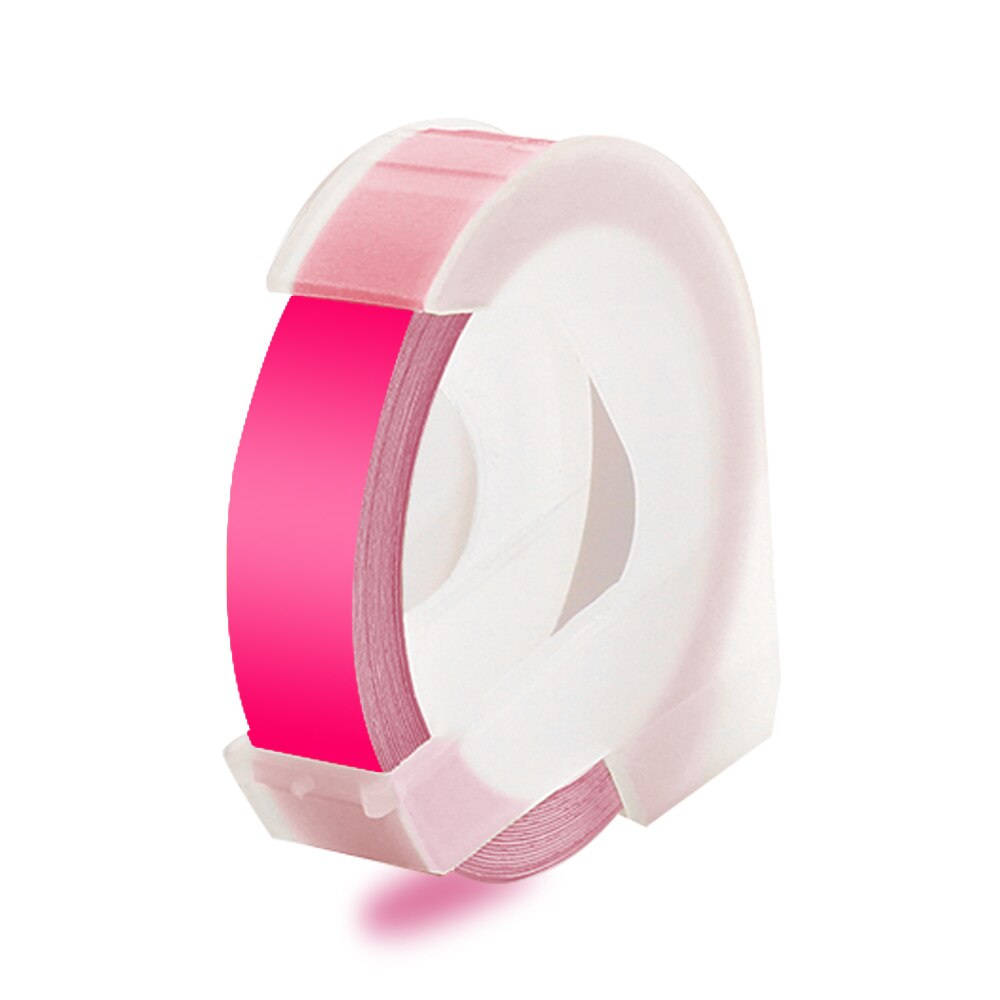 1 roll 9MM Compatible for Dymo 3D Plastic Embossing Tapes for DYMO 1011 1610 12965 MOTEX E101 Label Makers: Fluorescent Pink