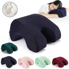 Almohada arqueada de espuma viscoelástica, almohadas arqueadas para aliviar el dolor de cuello, hombros, espalda y brazos, para el hogar, oficina y coche