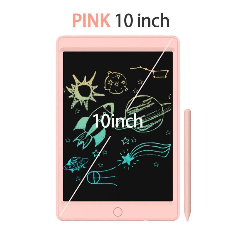 Tablette d'écriture lcd 10 pouces, tableau d'écriture électronique graphique, tableau de dessin pour enfants, adultes, maison, bureau, école: Rose