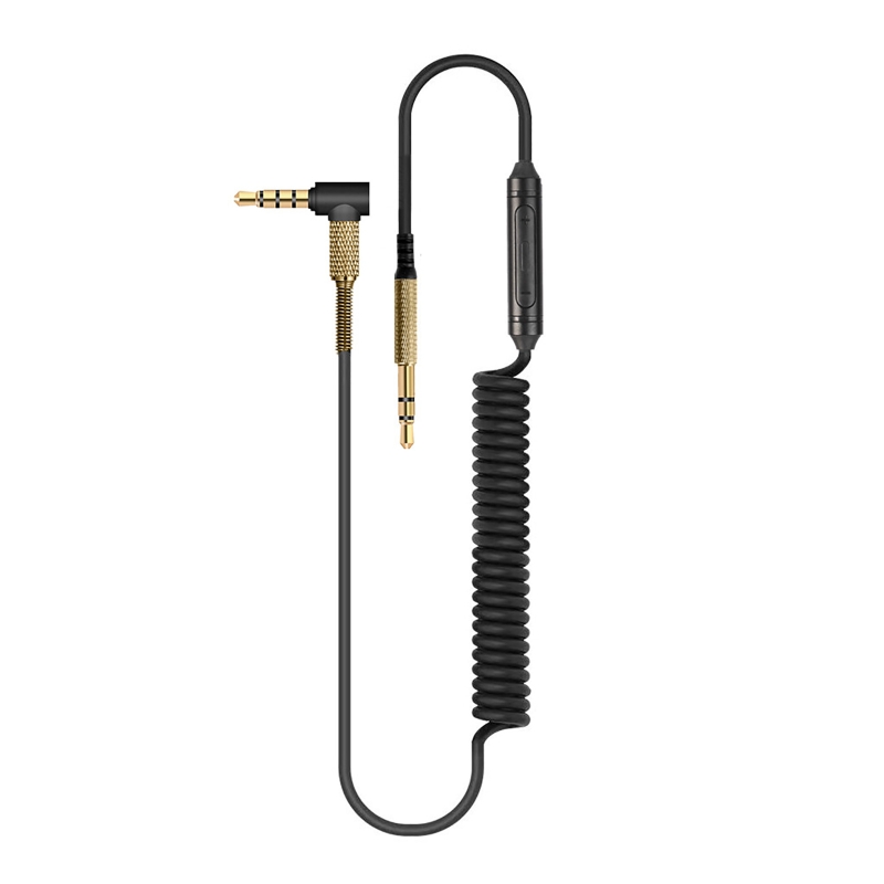 Cable de Audio de resorte para Marshall Major II 2 3, Cable de auriculares medio con micrófono, Control de volumen, accesorios para auriculares, nueva actualización