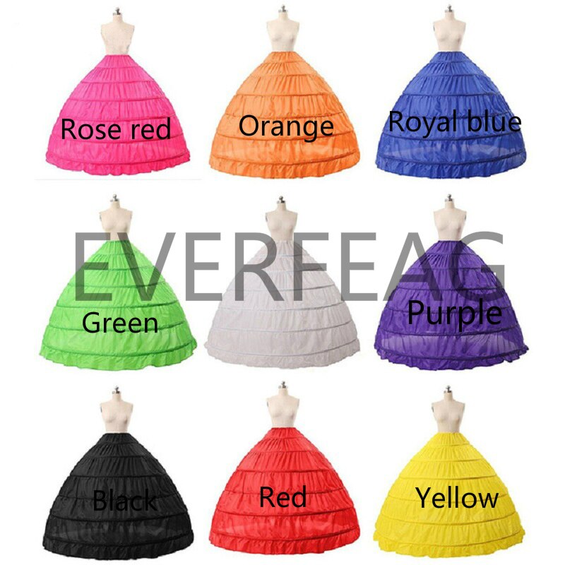 Ball Gown 6 Hoop Petticoat for Wedding Dresses Black Royal Blue Woman Puffy Crinoline 6 Hoop Crinoline Bridal Underskirt