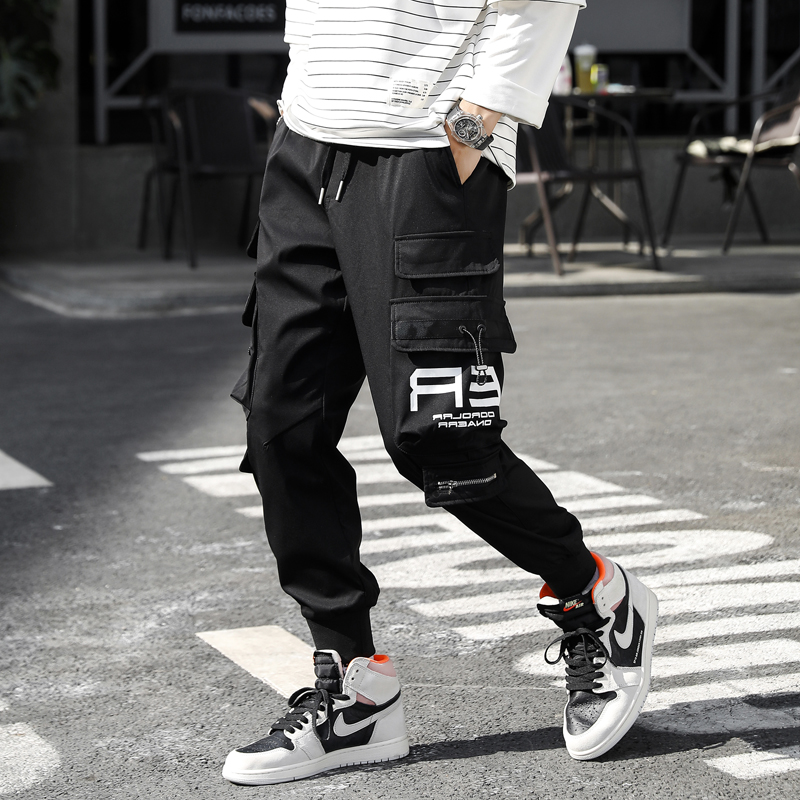 ZOENOVA Letters Multi Pockets Cargo Pants Men Harajuku Casual Track Trouser Hip Hop Streetwear Techwear Pants Joggers Men