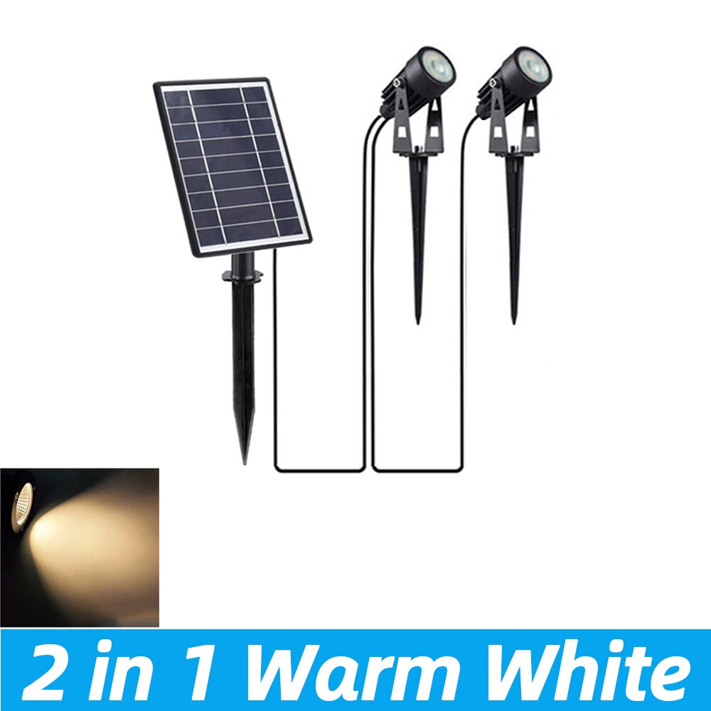 Solar Led Light Outdoor Garden Lights IP65 Waterproof Solar Lamp Garden Decoration Outdoor Spotlights Lawn Path Landscape Lamp: 2 in 1 Warm white