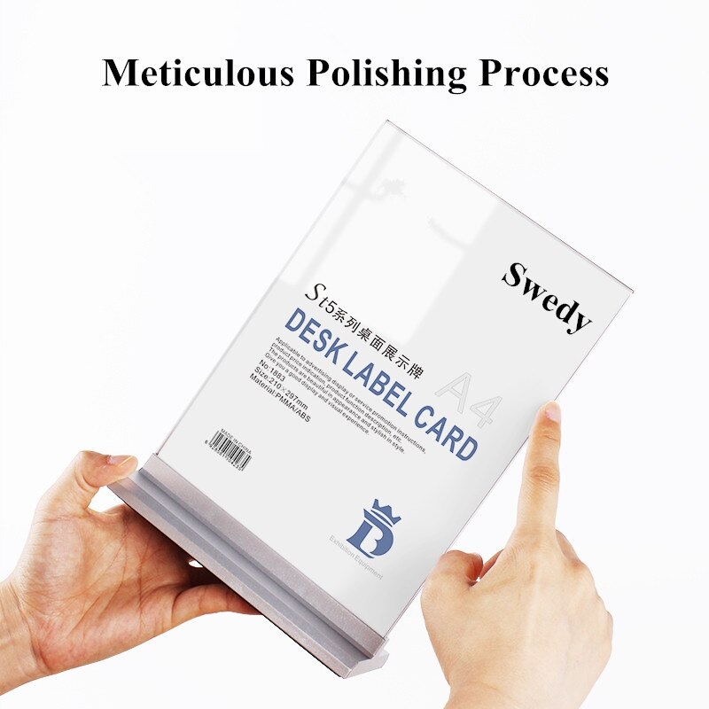 A5 148X210MM Double-Sided Desktop Acrylic Sign Holder Plastic Display Stand Restaurant Table Menu Card Flyer Holder Poster Frame