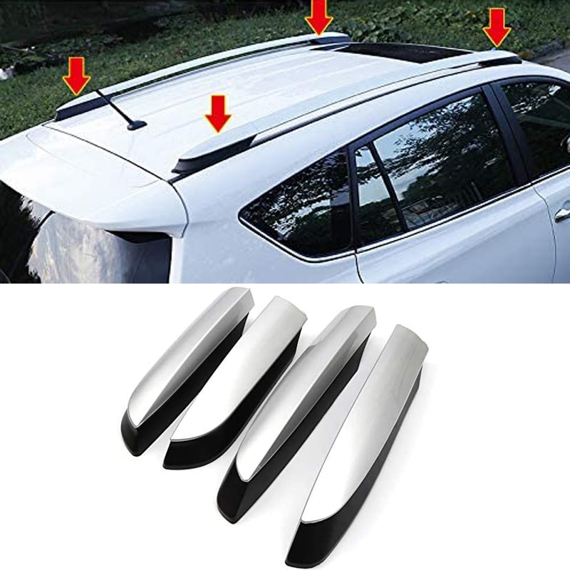 Roof Rack Rail End Cover, 4Pcs Roof Rack Cover Shell Cap Replacement for Toyota RAV4 XA40 Car Acce: Default Title