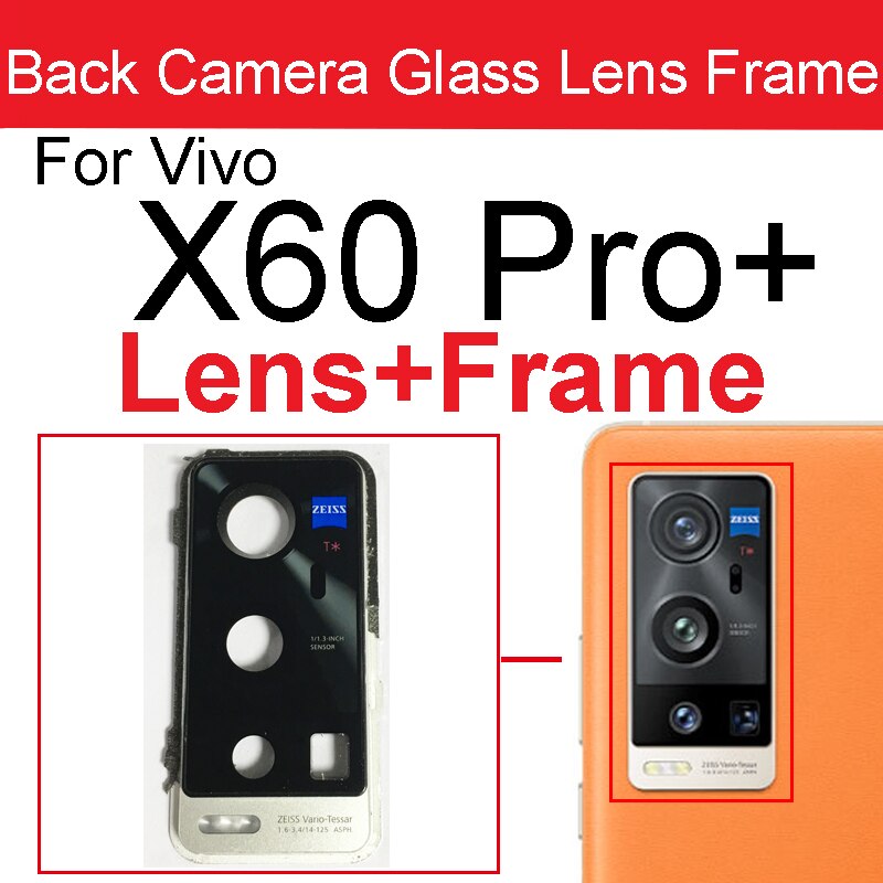 Soczewka aparatu tylnego obiektywu dla Vivo X50 X60 Pro X50 X60 Pro Plus aparat z tyłu obiektywu obudowa ramowa wspornik naklejki wymiana: X60Pro Plus Orange
