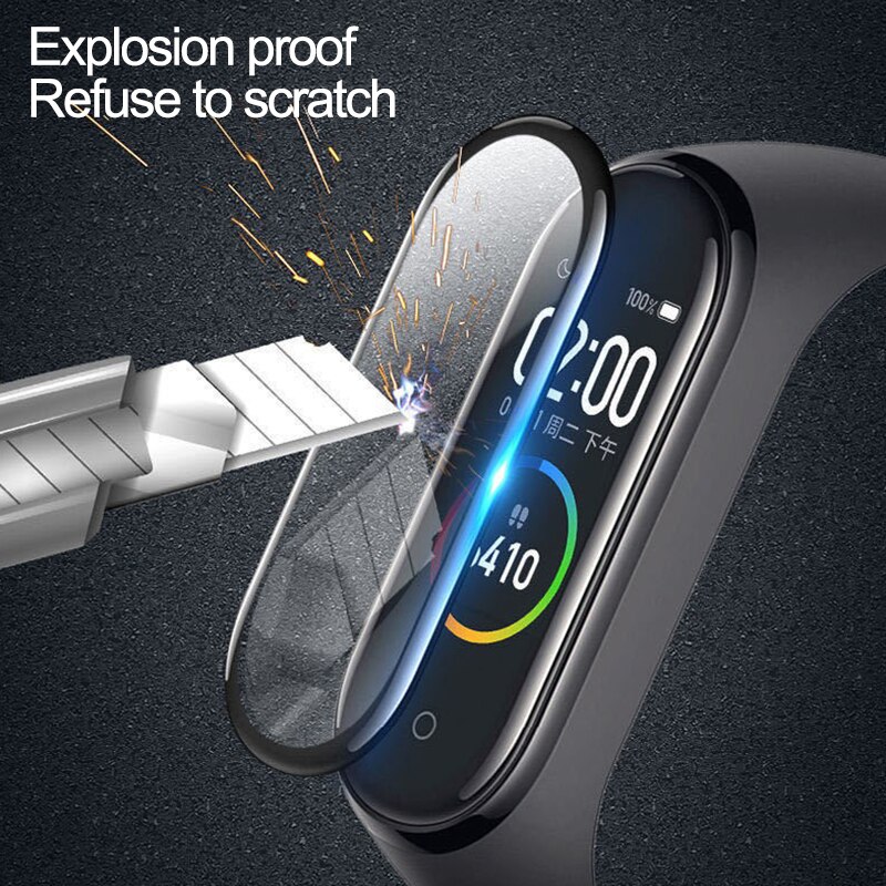 3D Screen Protector for Xiaomi MI band 4 5 6 Soft film strap Mi band Smart Watch Miband Full Screen Protective Film for mi band4