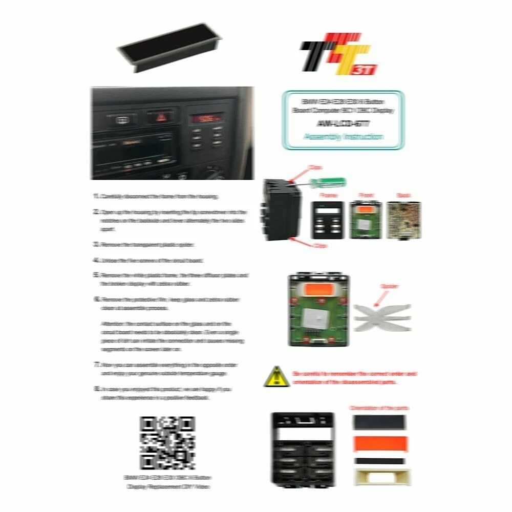 Dashboard LCD DISPLAY FOR BMW E30 3-SERIES M3 ON BOARD COMPUTER OBC CLOCK