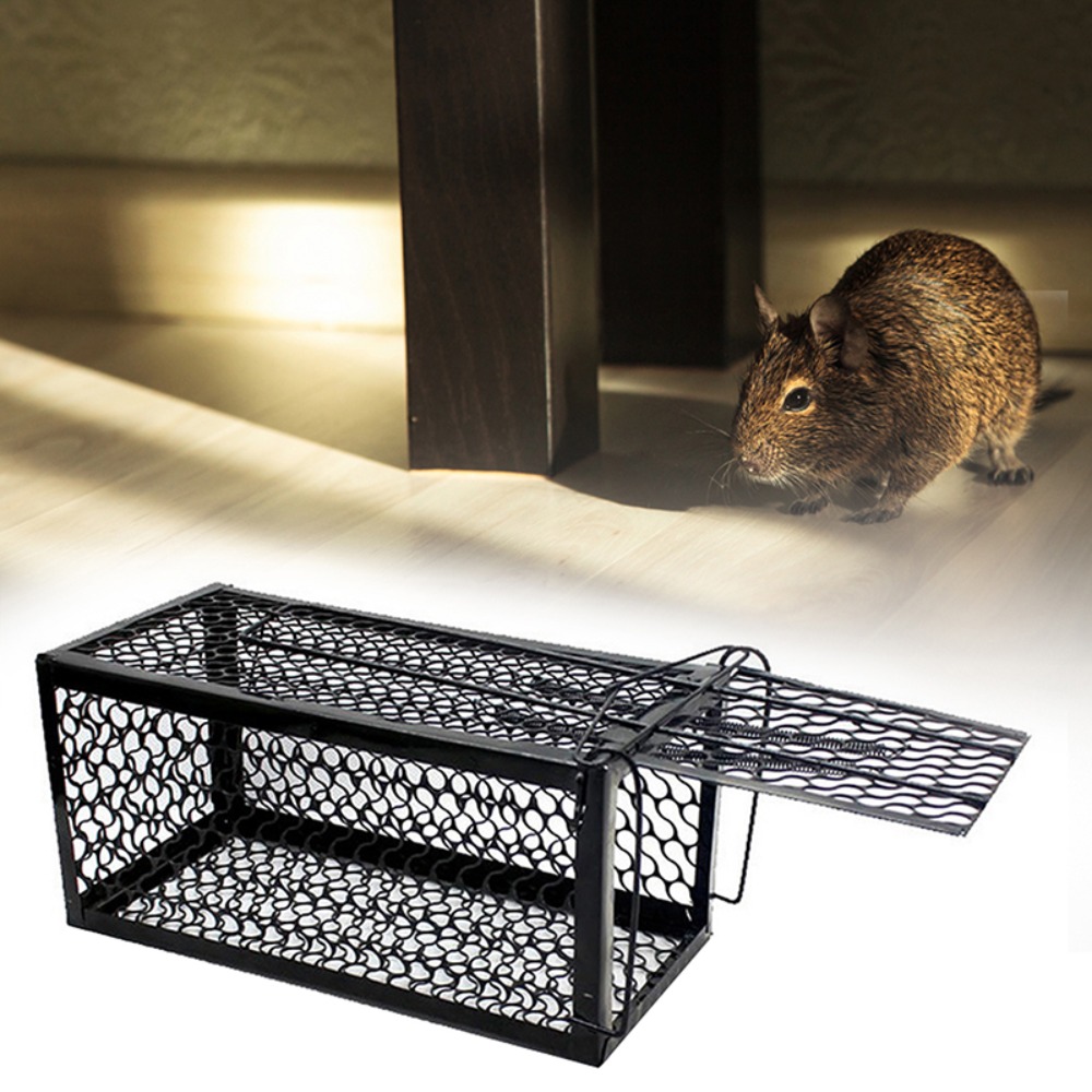 Trampa autoblocante para ratones, cebo para ratas, caja en vivo, trampa para ratones, jaula para el hogar, Control de animales, jaula de hierro para hámster