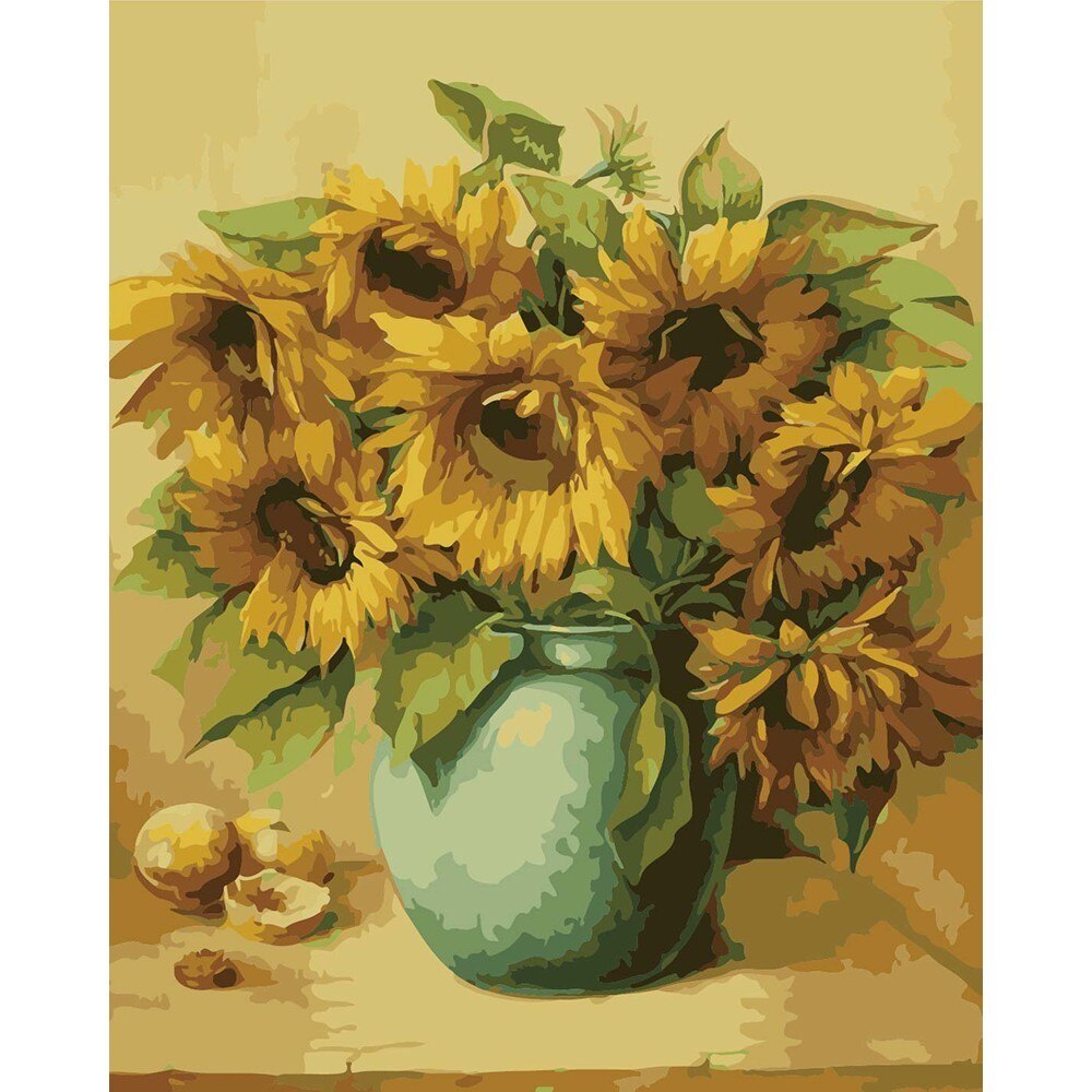 Azqsd Bloemen Schilderen Nummers Handgeschilderd Frameloze Olieverf Vaas Acryl Verf Op Canvas Voor Home Decor A527: SZYH-A528