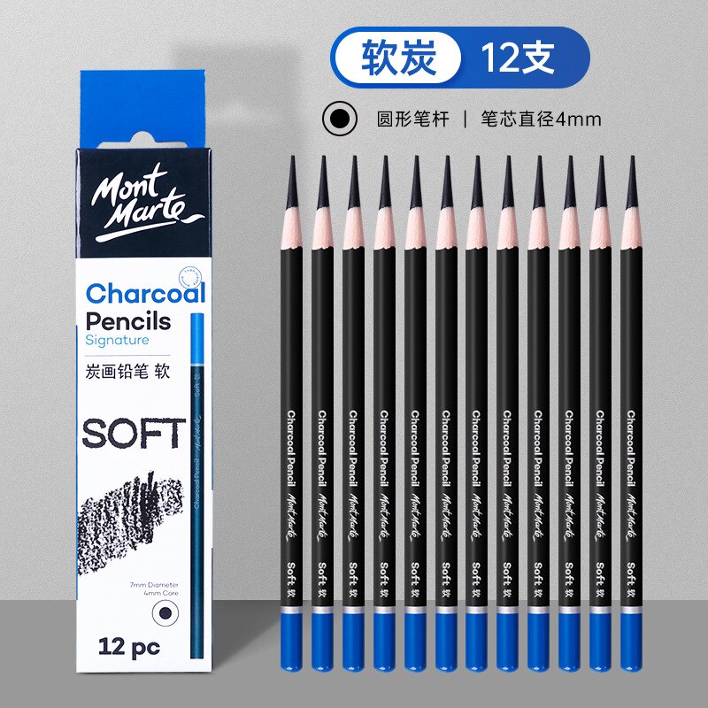 12pc Charcoal Graphite Sketch Pencils 3H 2B 7B 12B Soft Medium Hard Art Painting Wood Drawing Pencil For Artist Kid: Soft
