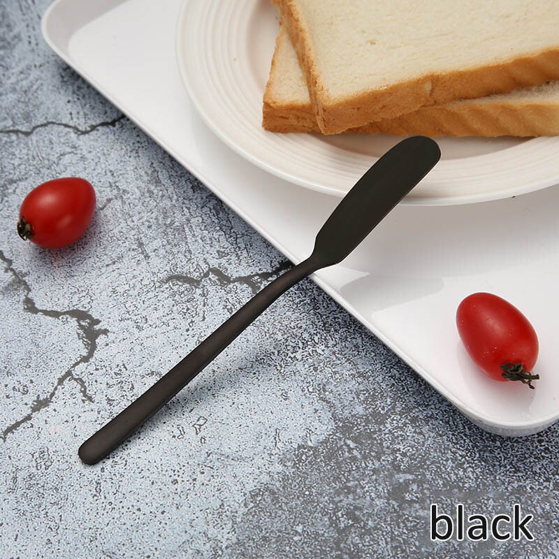 Butter Knife Multifunction Cheese Grater Stainless Steel Breakfast Tool Jam Spreaders Western Cutlery Dessert Spatula: Black