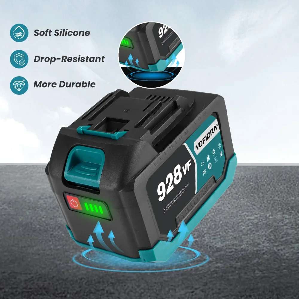 YOFIDRA 388VF 928VF Rechargeable Lithium Battery 22500mAh 15000mah Li-ion Battery for Electric Chainsaw Drill Wrench Power Tool