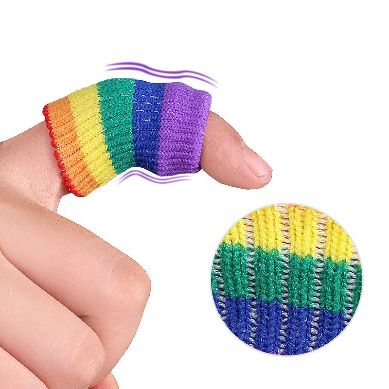 10 stück regenbogen-fingerschutz für basketball und badminton, bequeme, atmungsaktive knöchelschützer für verschiedene sportarten