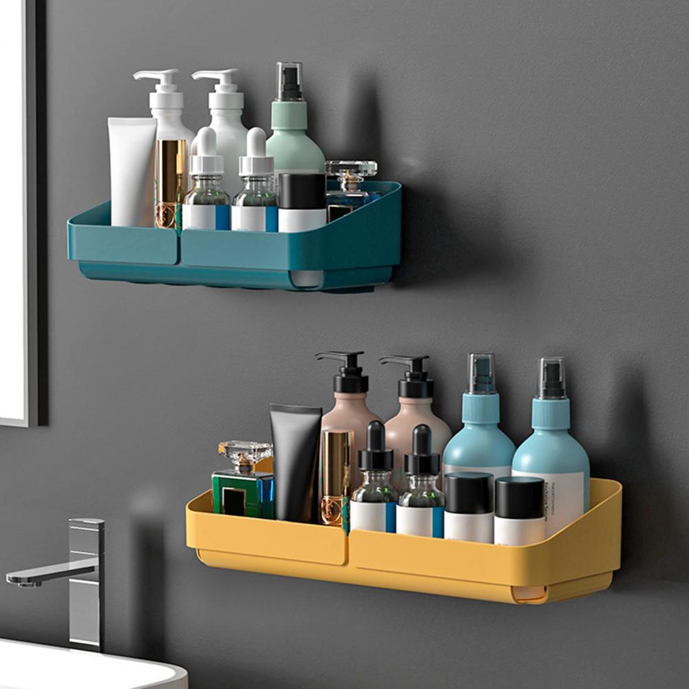 Wall Mounted Bath Essentials Organizer Waterproof Shower Caddy Bathroom Shelf Rapid Draining Bathroom Shelf Makeup Toiletries