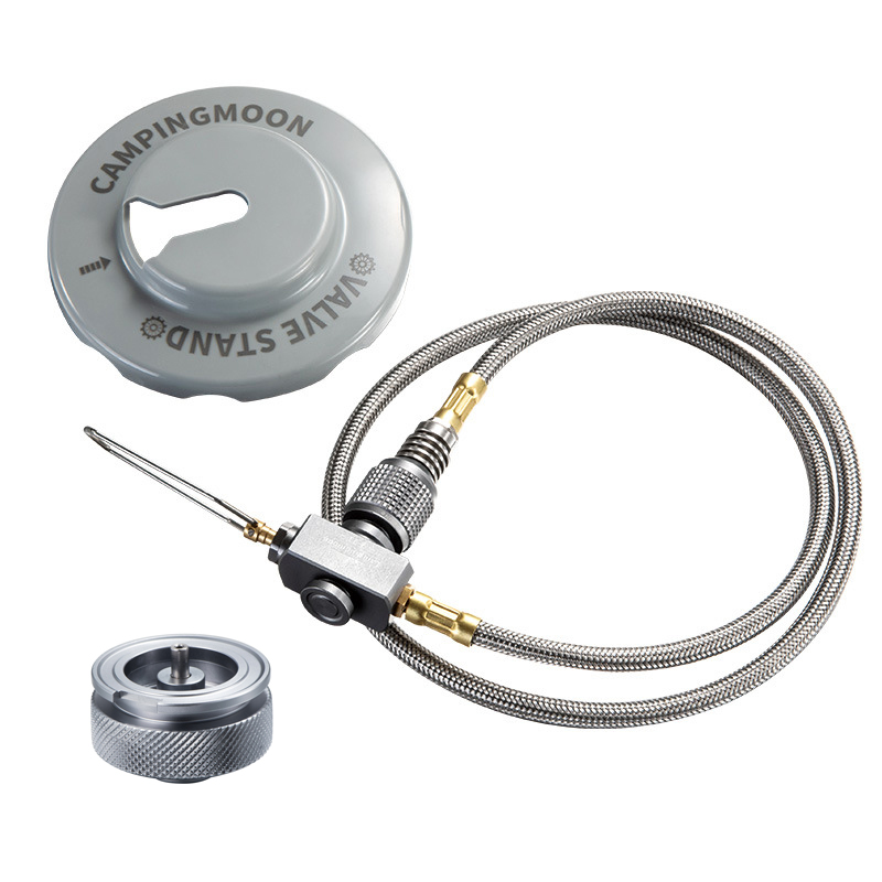 Outdoor Camping Gas Stove and Gas Canister Extent Hose Connector with Valve And Adapter: hose and adapter