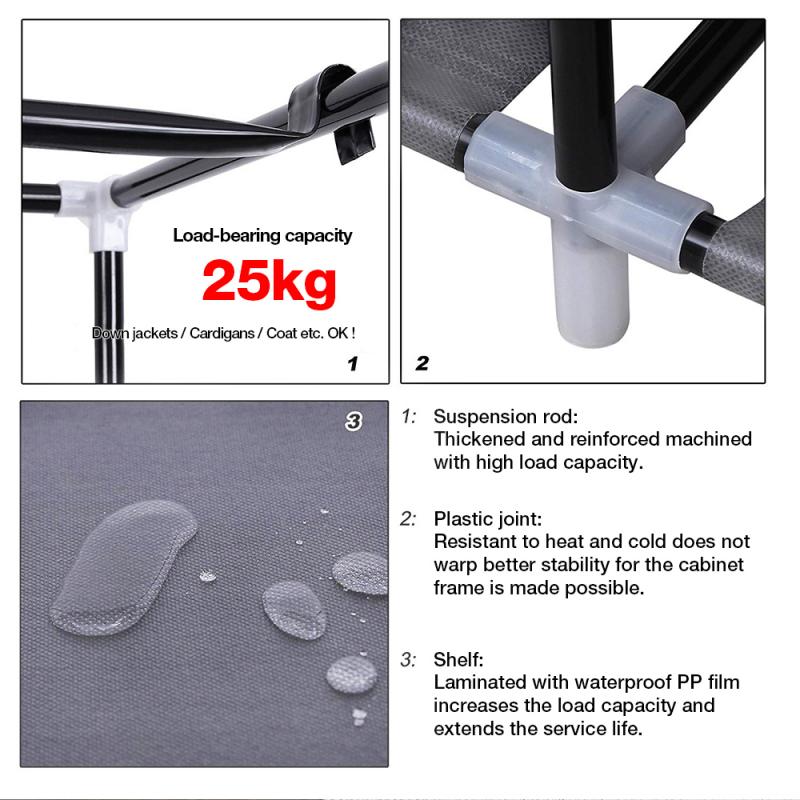 Niet-geweven Garderobe Organizer Draagbare Vouwen Stofdicht Waterdicht Opbergkast Assemblage Installeren Kast Hwc