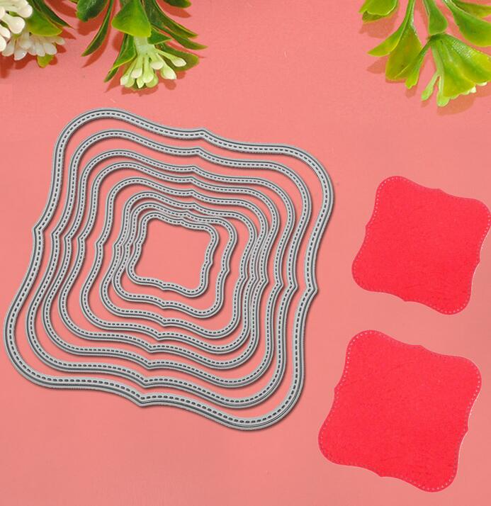 Metal Carbon Steel Christmas Tree Leaves Embossing Cutting Dies Stencils Templates Mould for DIY Xmas Card Scrapbooking Album: 9 pcs Square