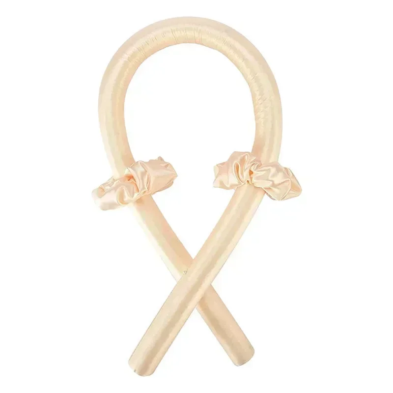 Diadema con varilla rizadora sin calor, cinta para rizadores de pelo sin calor, rulos de pelo perezosos, rizos de seda, diadema suave para dormir, herramientas de peinado: Plata