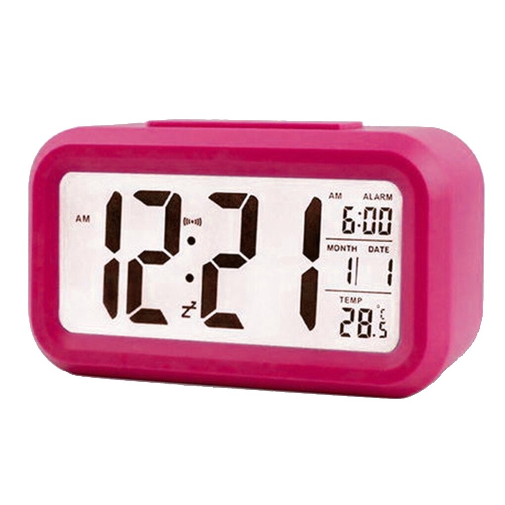 LED Digital Alarm Clock Electric Desktop Table Clock Electronic Smart Alarm Time Calendar Temperature Date Display Desk Watch: 05