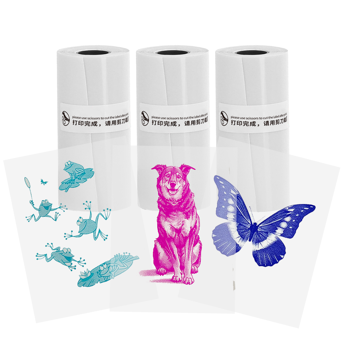 Papel adhesivo para Mini impresora, rollos de papel térmico para T02/M02 y Mini impresora, papel autoadhesivo de Color liso 25X57mm Paperang: Rojo