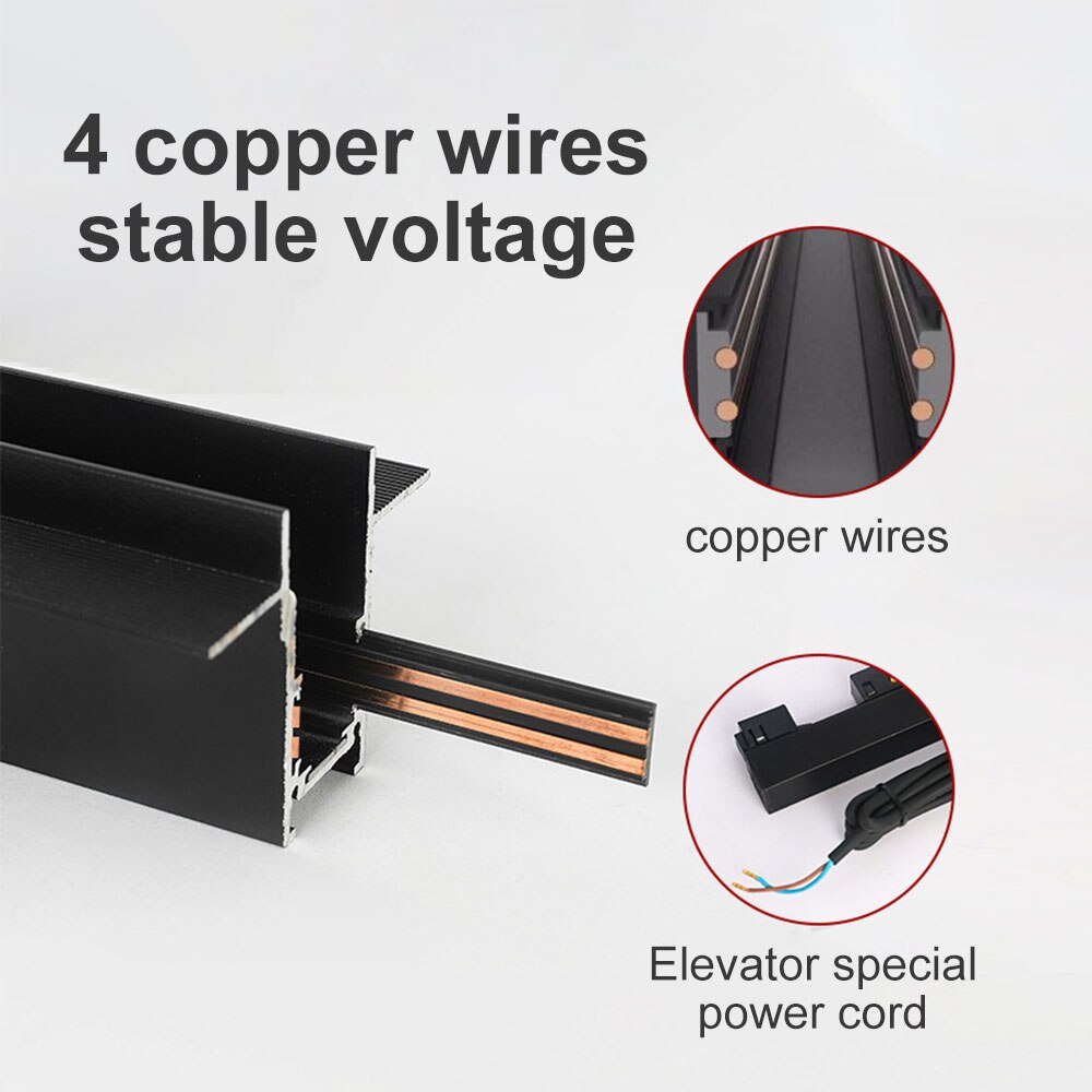 Smart LED Magnetic Track Light Dimmable 48V Pendant Spot Lamp Magnet Flexible Fixture Rail Modern Changeable System 2M