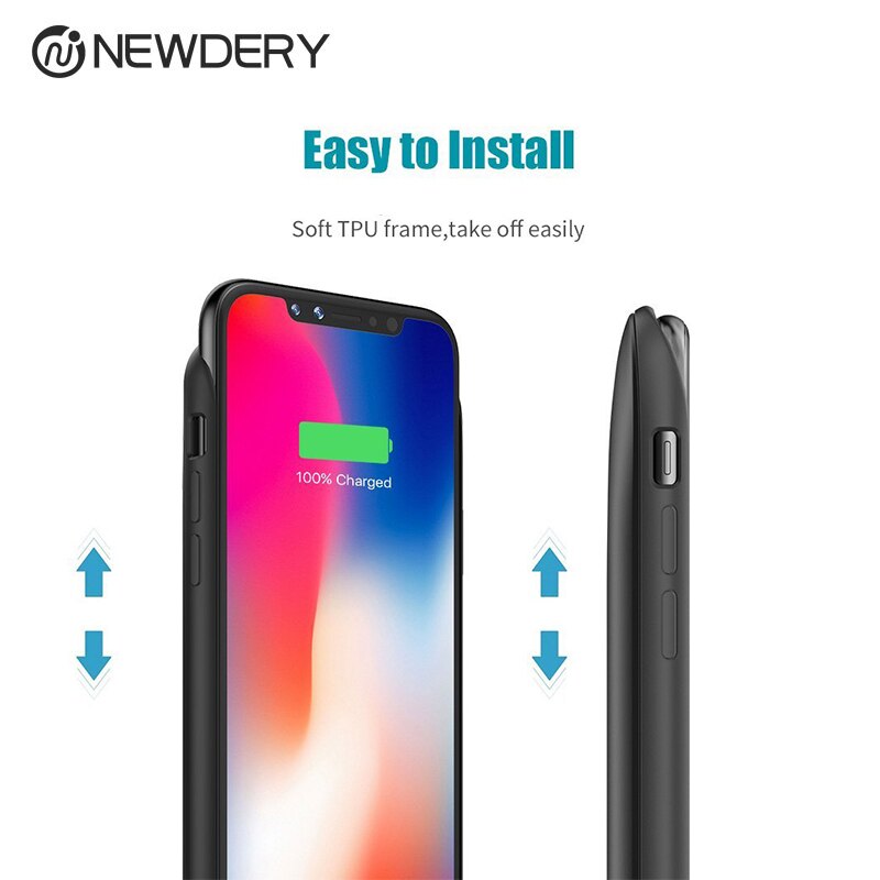 NEWDERY External battery case for iphone X XS Max XR 6000mAh high capacity Portable charger case power bank case for apple