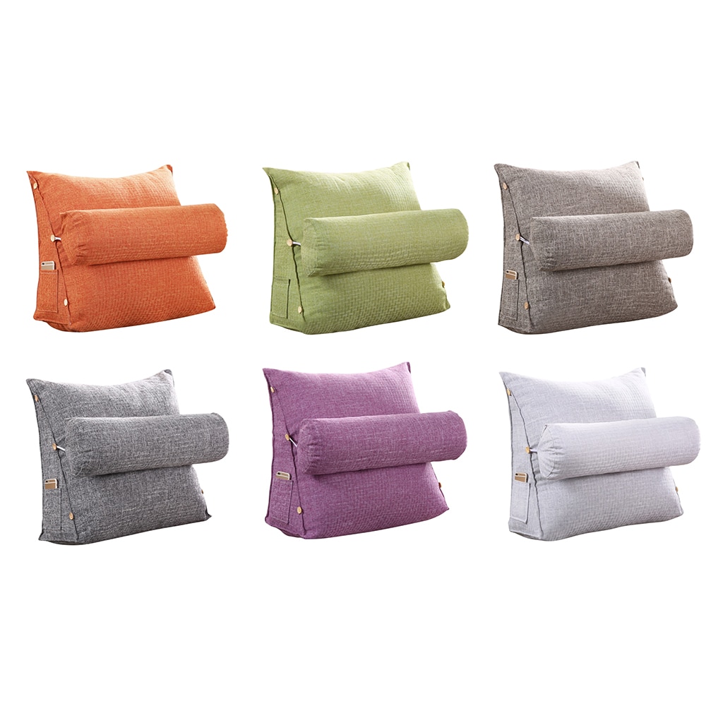 Cotton Linen Triangular Backrest Cushion For Sofa Cushions For Bed Rest Pillow Back 45*48*20cm