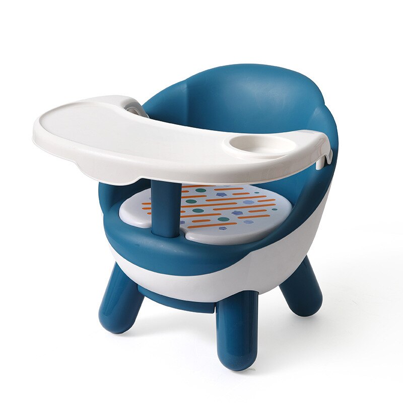 Siège rehausseur pour bébé, chaise de salle à manger Portable, tabouret réglable, chaise de table confortable avec dossier, chaise d&#39;alimentation avec son: blue1
