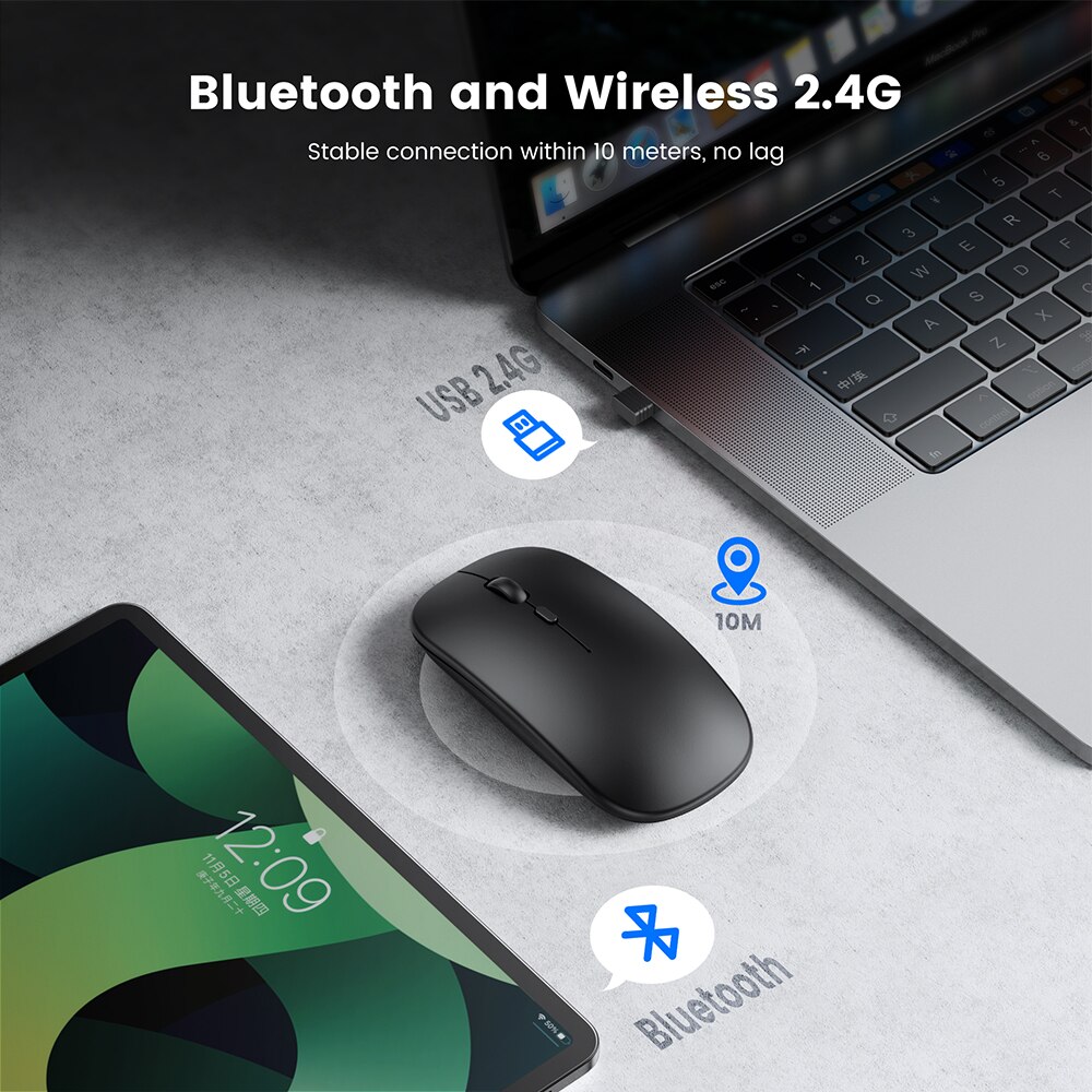 Bezprzewodowa mysz bezprzewodowa mysz komputerowa ergonomiczna Mini Usb Mause 2.4Ghz cicha mysz optyczna Macbook na laptopa